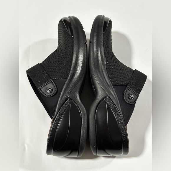 BZees Black Comfort Clogs 8.5  Elastic Sling Back Wedge Heel - Picture 6 of 9